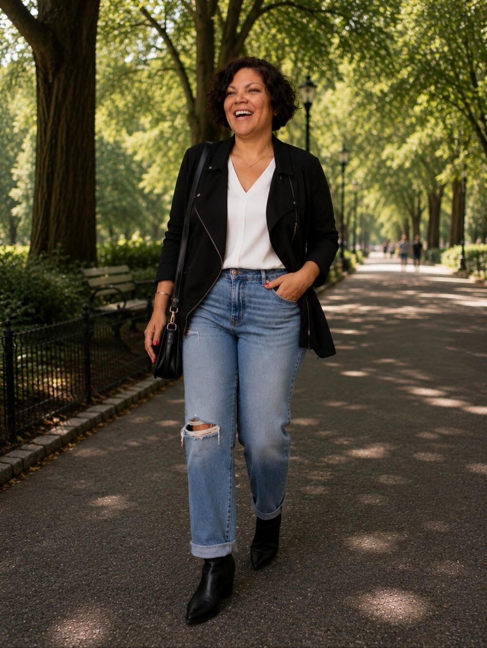 Chico's Black Asymmetrical Zip Jacket